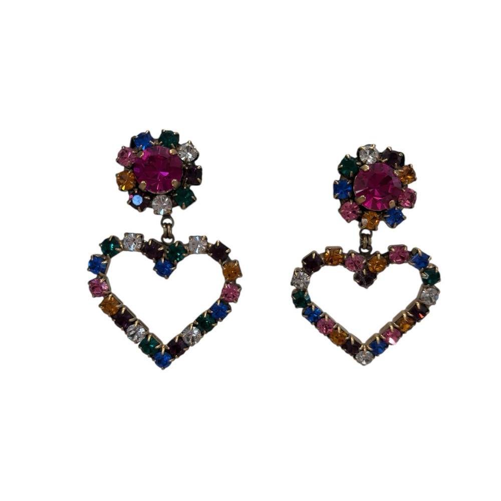 Loren Hope Multi-colored Heart Drop Earrings -Retired - Picture 2 of 2